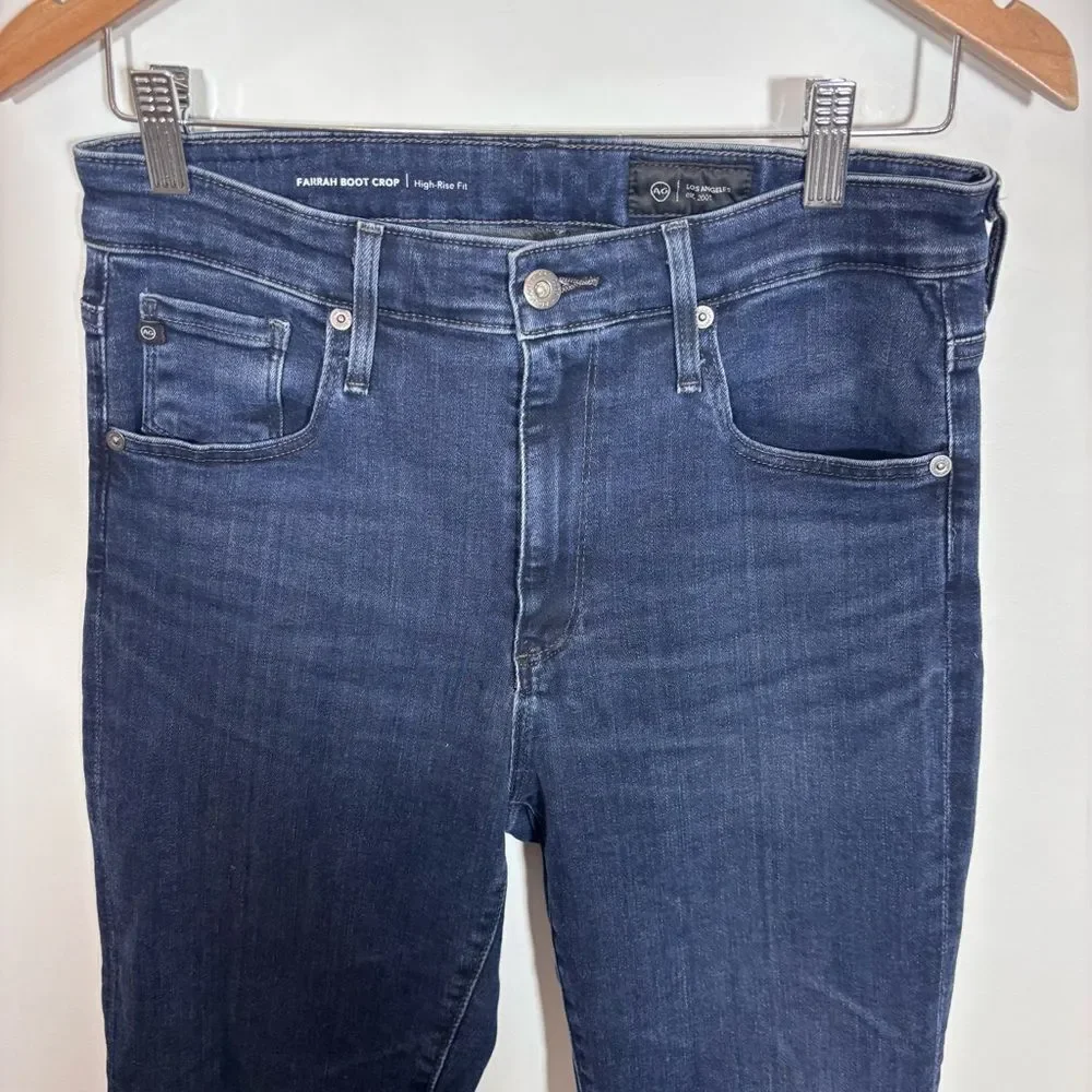 AG Farrah Raw Hem Boot Crop Jeans Size 29 High Rise 27” inseam - Picture 4 of 13